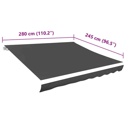 Tessuto di Ricambio per Tenda da Sole Grigio 3x2,5 m Poliestere | homemem39