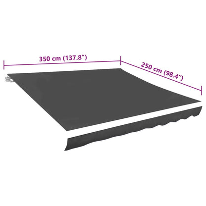 Tessuto di Ricambio per Tenda da Sole Grigio 3,5x2,5 m Poliestere | homemem39