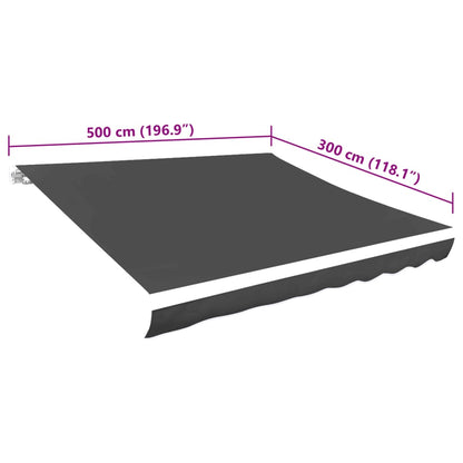 Tendone Parasole in Tela Antracite 5x3 m | homemem39