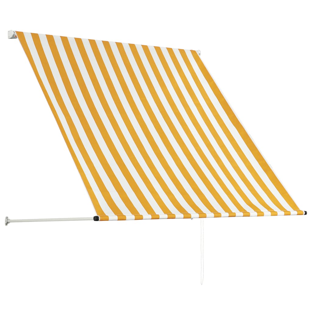 Tenda da Sole Retrattile 150x150 cm Giallo e Bianco