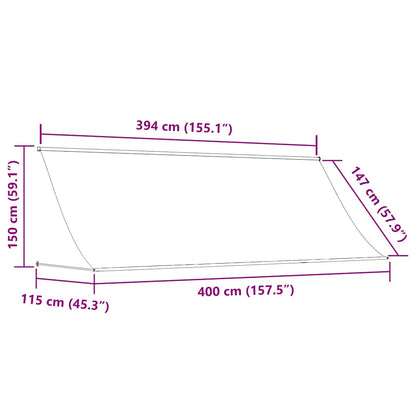Tenda da Sole Retrattile 400x150 cm Antracite | homemem39