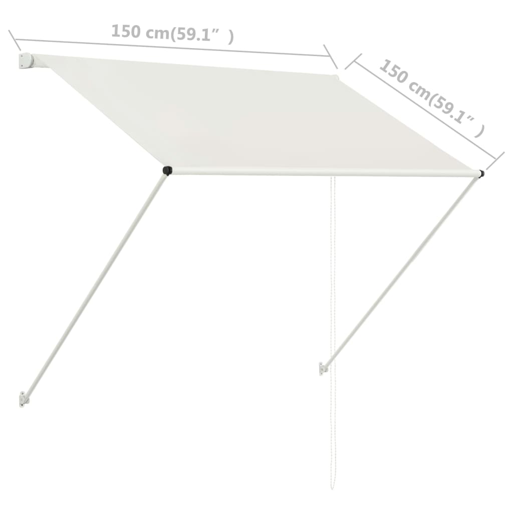 Tenda da Sole Retrattile 150x150 cm Crema - homemem39