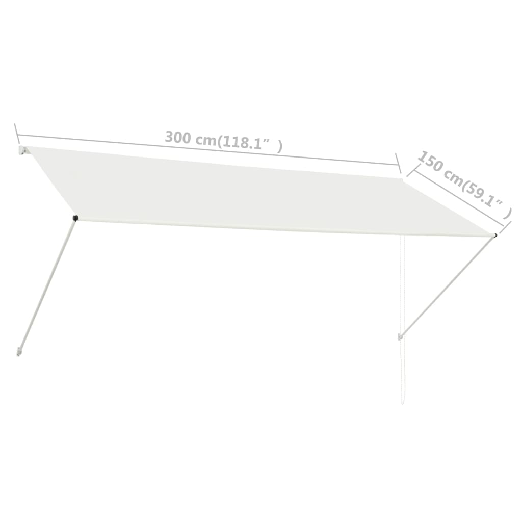 Tenda da Sole Retrattile 300x150 cm Crema - homemem39