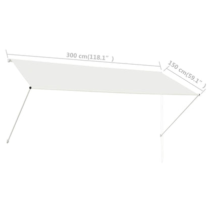 Tenda da Sole Retrattile 300x150 cm Crema - homemem39