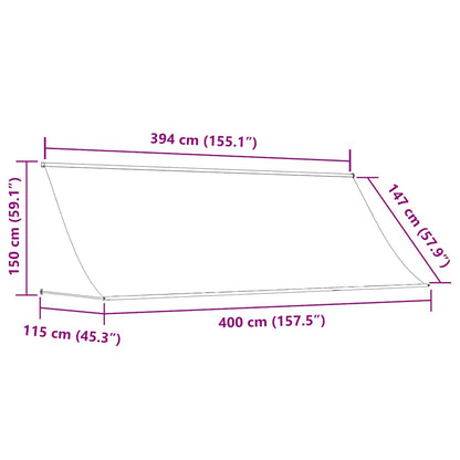 Tenda da Sole Retrattile 400x150 cm Crema | homemem39