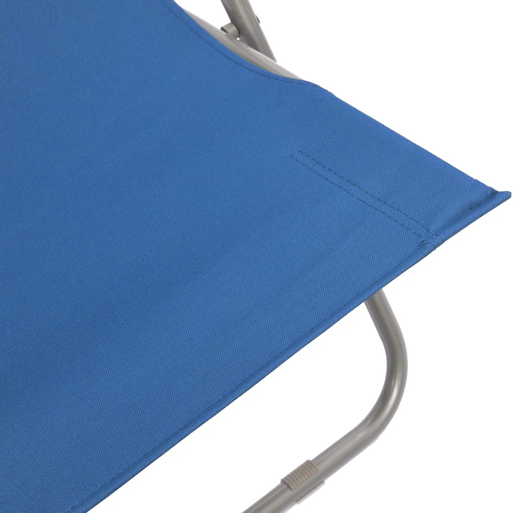 Sedie da Spiaggia Pieghevoli 2 pz Acciaio e Tessuto Oxford Blu | homemem39