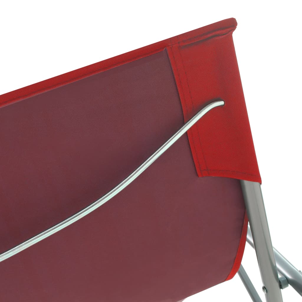 Sedia da Spiaggia Pieghevole 2 pz Acciaio Tessuto Oxford Rosso | homemem39
