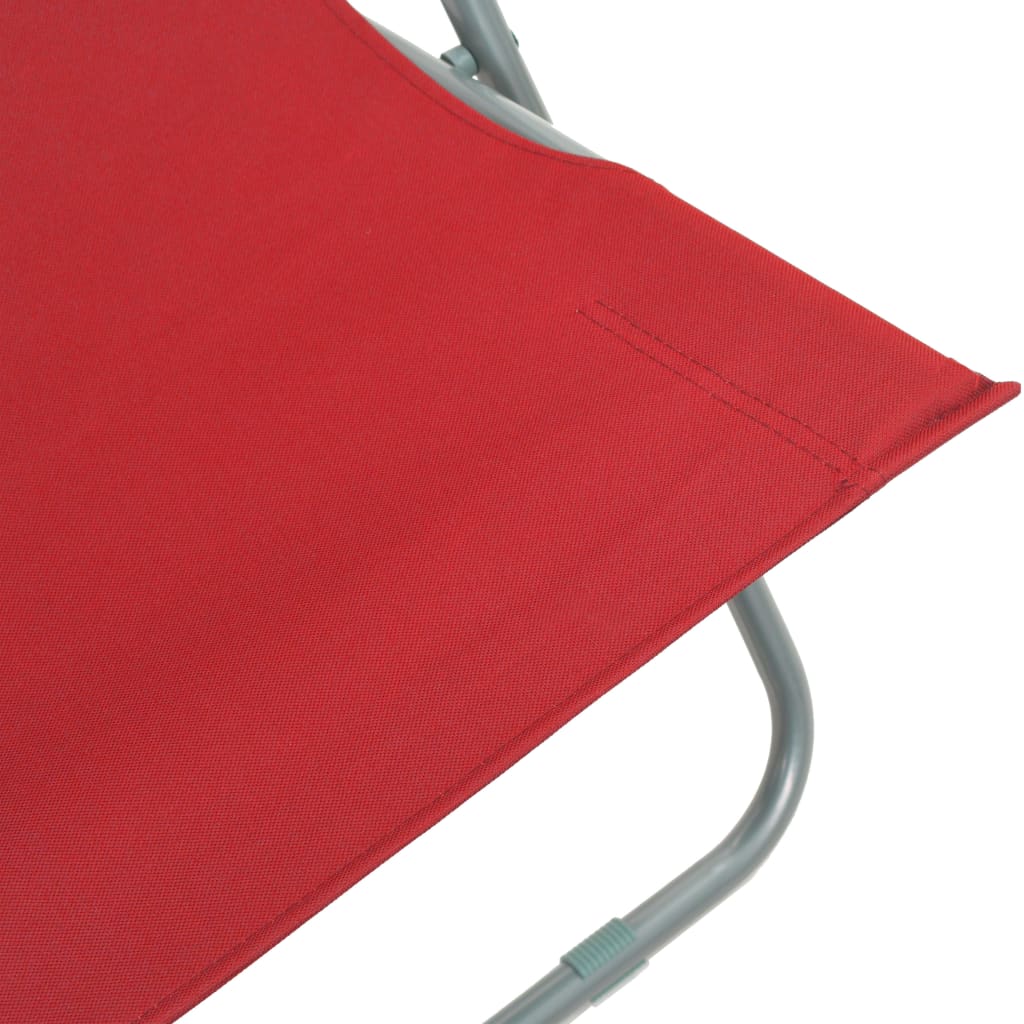 Sedia da Spiaggia Pieghevole 2 pz Acciaio Tessuto Oxford Rosso | homemem39