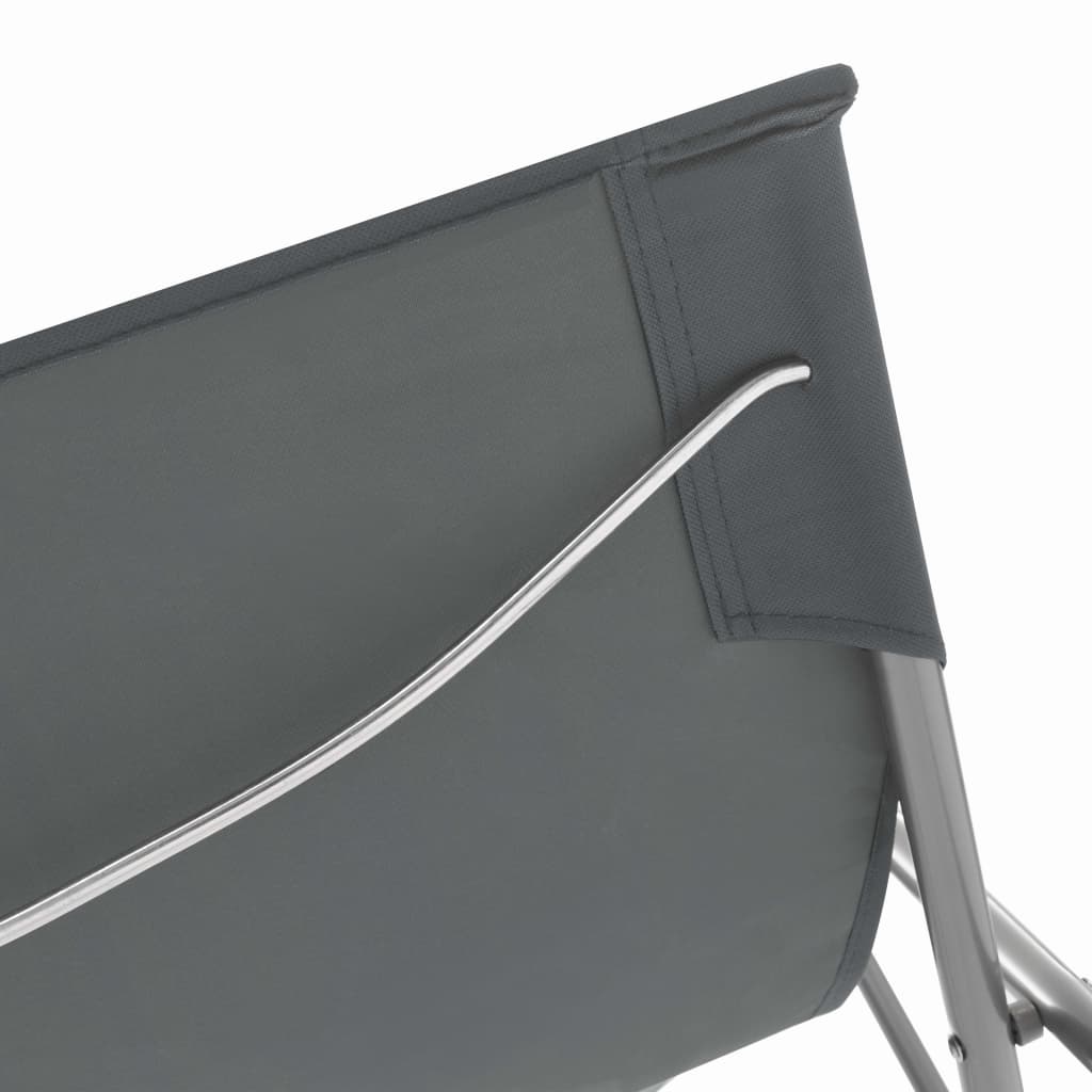 Sedia da Spiaggia Pieghevole 2 pz Acciaio Tessuto Oxford Grigio - homemem39