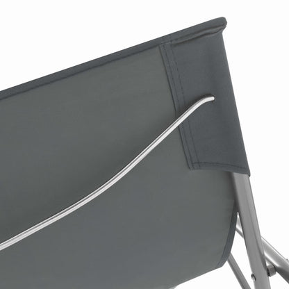Sedia da Spiaggia Pieghevole 2 pz Acciaio Tessuto Oxford Grigio - homemem39