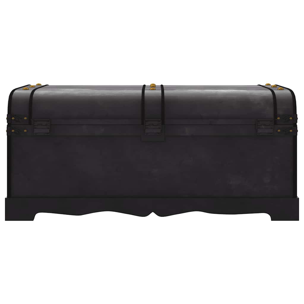 Baule del Tesoro in Legno Nero 90x51x42 cm | homemem39