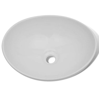 Lavello in Ceramica Bianco Ovale 40 x 33 cm | homemem39