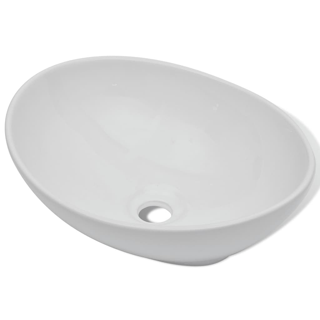 Lavello in Ceramica Bianco Ovale 40 x 33 cm | homemem39
