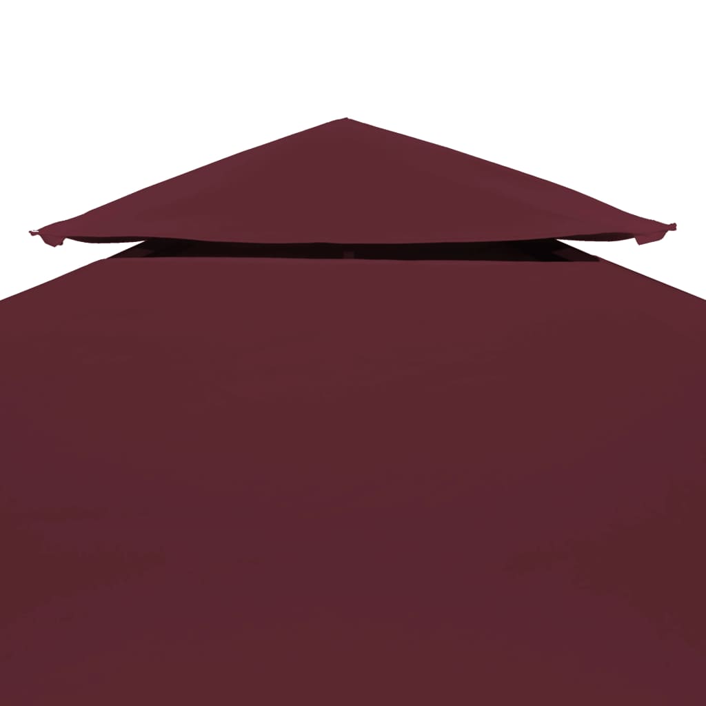 Copertura Superiore per Gazebo a 2 Strati 310g/m² 3x3m Bordeaux | homemem39