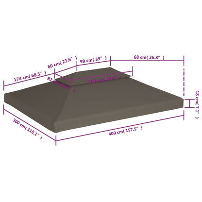 Copertura Superiore per Gazebo a 2 Strati 310g/m² 4x3m Talpa - homemem39