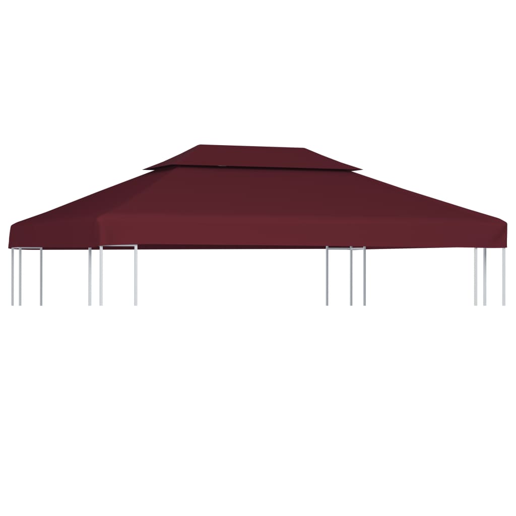 Copertura Superiore per Gazebo a 2 Strati 310g/m² 4x3m Bordeaux - homemem39