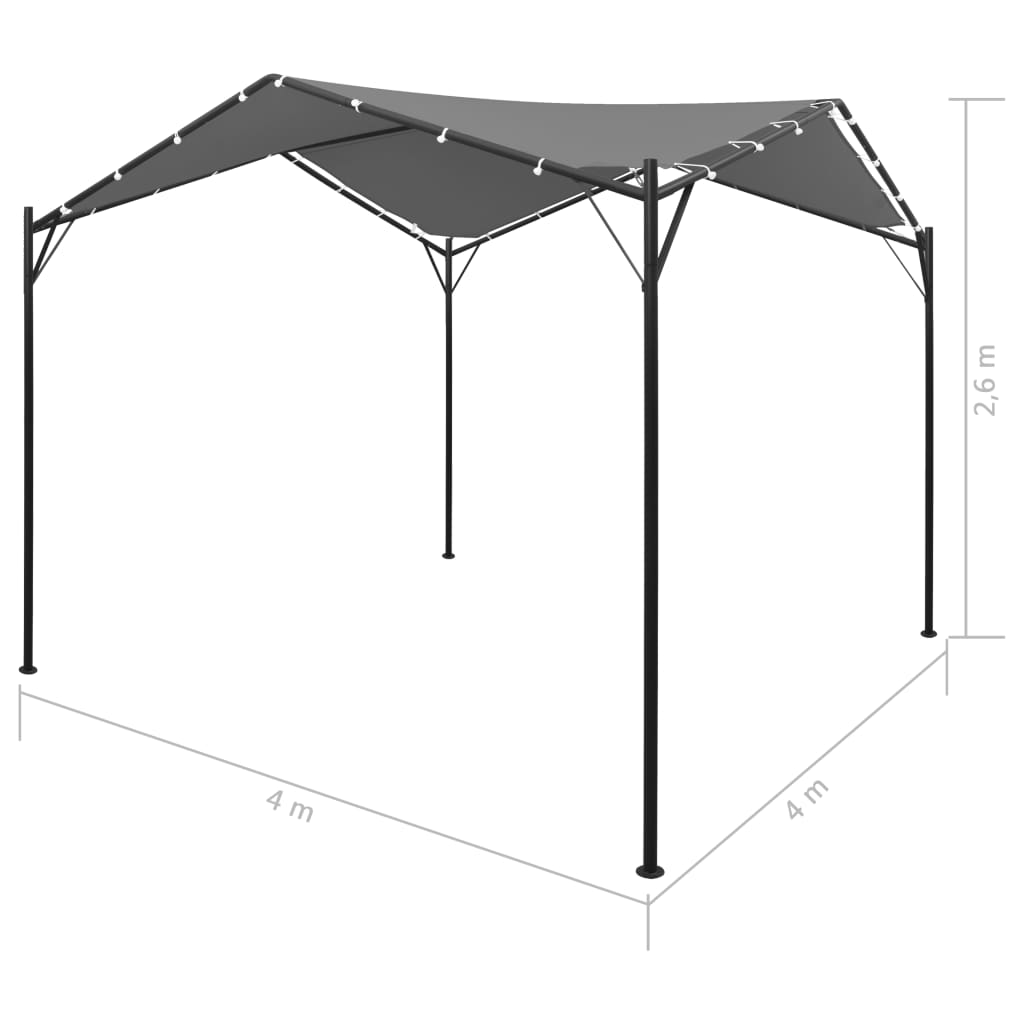 Gazebo 4x4 m Antracite | homemem39