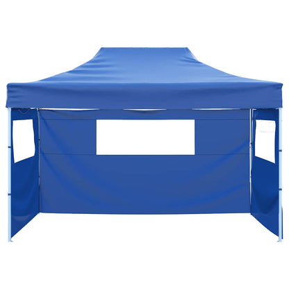 Tenda Pieghevole con 3 Pareti 3x4,5 m Blu