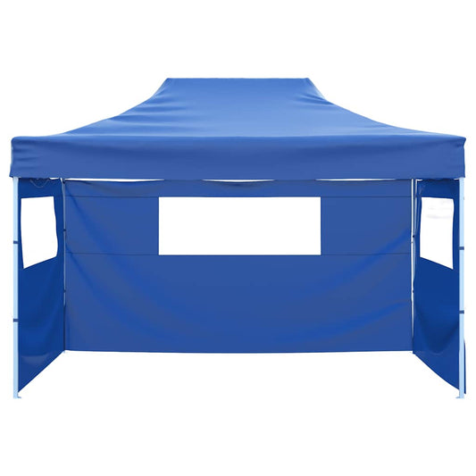 Tenda Pieghevole con 3 Pareti 3x4,5 m Blu