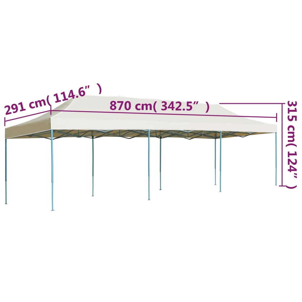 Gazebo Pieghevole Pop-Up 3x9 m Crema | homemem39