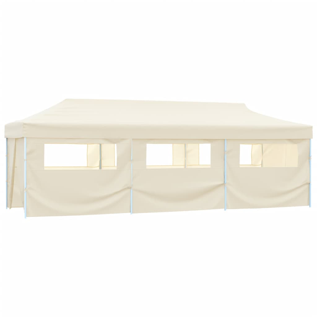 Tenda Pieghevole Pop-Up con 8 Pareti Laterali 870x291x315 cm Crema | homemem39