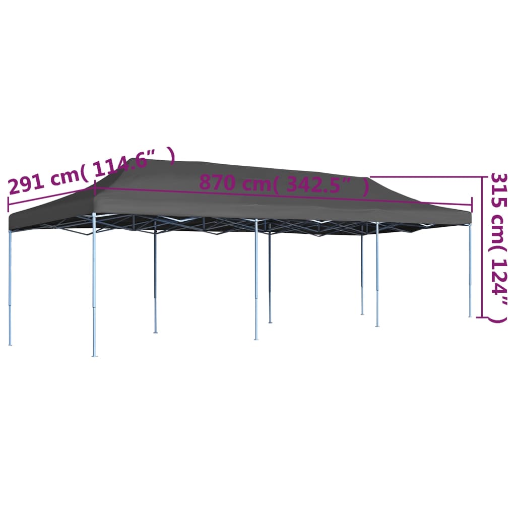 Tenda Pieghevole Pop-Up 3x9 m Antracite | homemem39