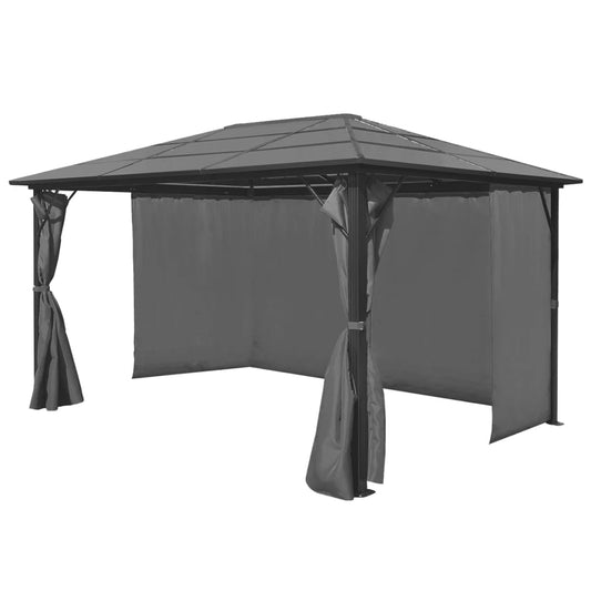 Gazebo con Tenda Antracite in Alluminio 400x300 cm | homemem39