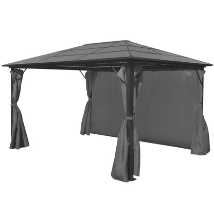 Gazebo con Tenda Antracite in Alluminio 400x300 cm | homemem39