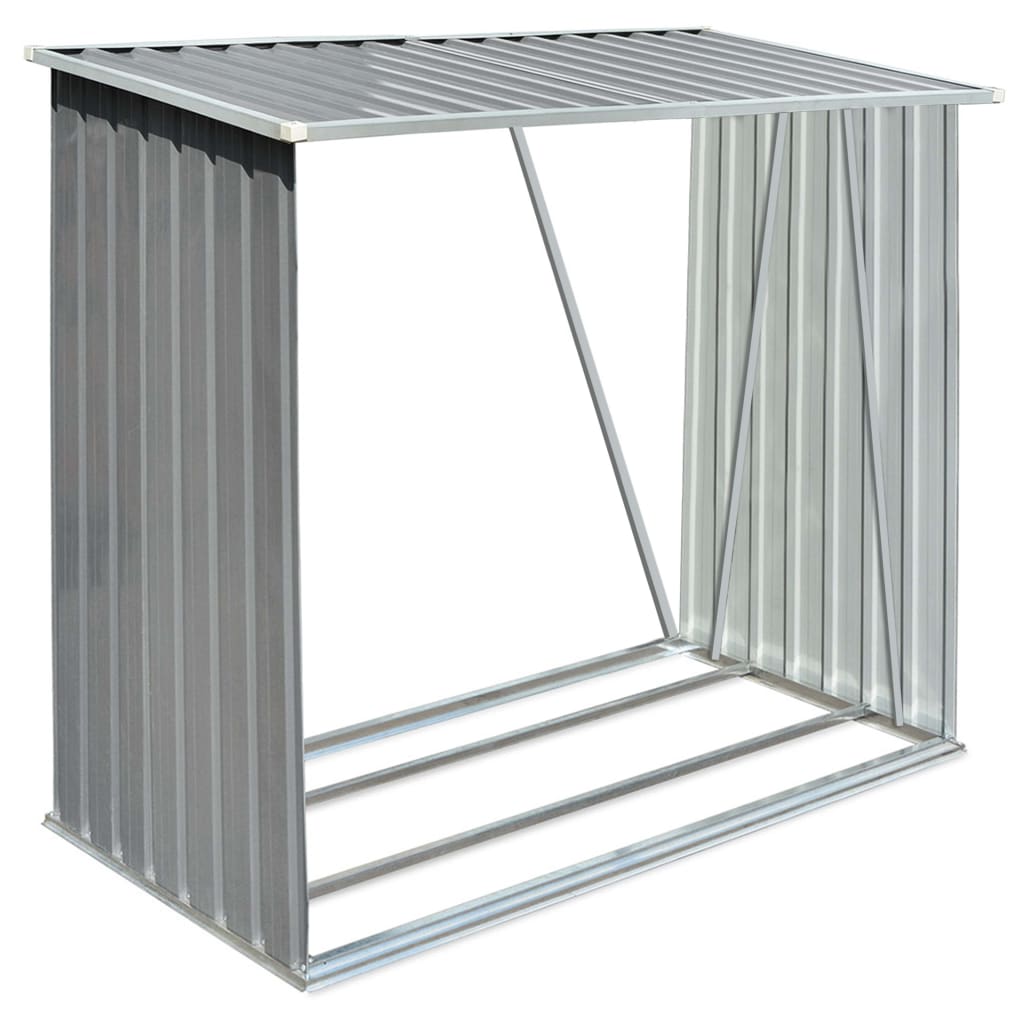Capannone da Giardino in Acciaio Zincato Grigio 163x83x154 cm - homemem39