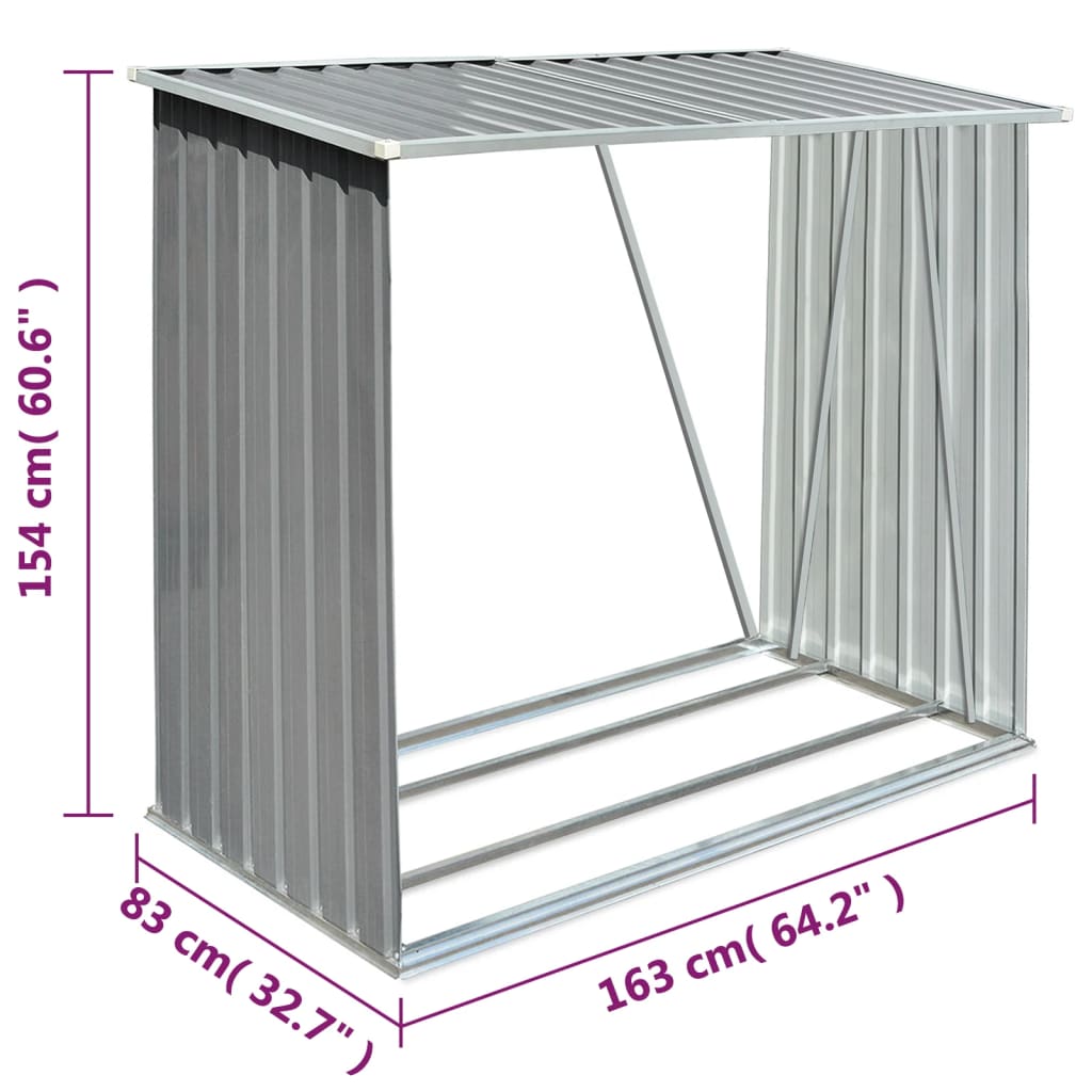 Capannone da Giardino in Acciaio Zincato Grigio 163x83x154 cm - homemem39