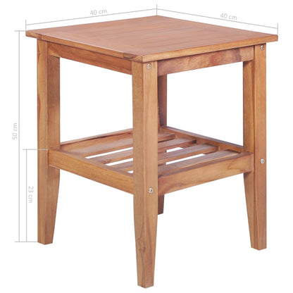 Tavolino da Salotto 40x40x50 cm Quadrato Legno Massello di Teak | homemem39