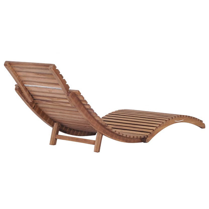 Lettino Prendisole Pieghevole in Legno Massello di Teak - homemem39