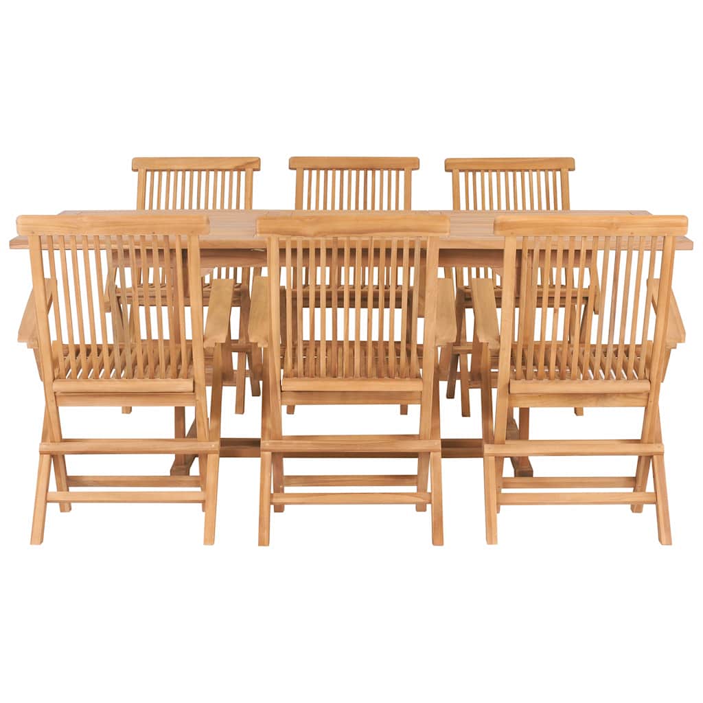 Set da Pranzo per Esterni 7 pz 150-200x100x75 cm Teak Massello