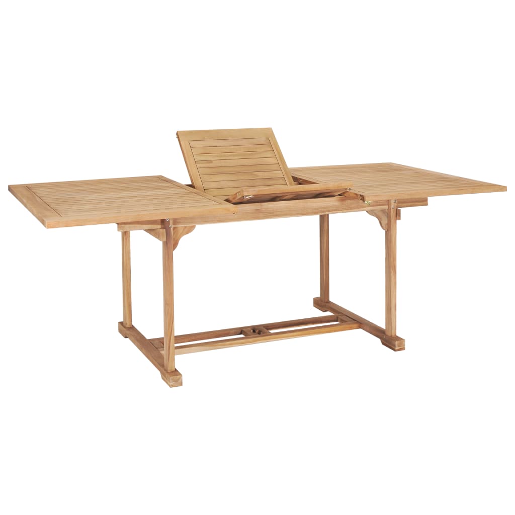 Set da Pranzo per Esterni 7 pz 150-200x100x75 cm Teak Massello - homemem39