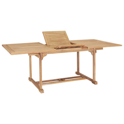Set da Pranzo per Esterni 7 pz 150-200x100x75 cm Teak Massello - homemem39