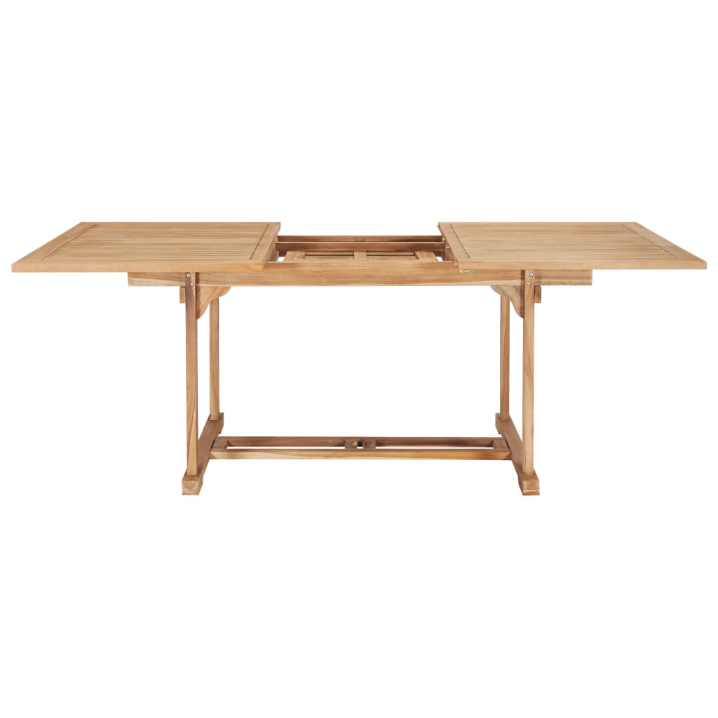 Set da Pranzo per Esterni 7 pz 150-200x100x75 cm Teak Massello - homemem39