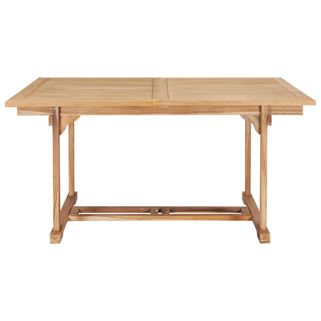 Set da Pranzo per Esterni 7 pz 150-200x100x75 cm Teak Massello - homemem39