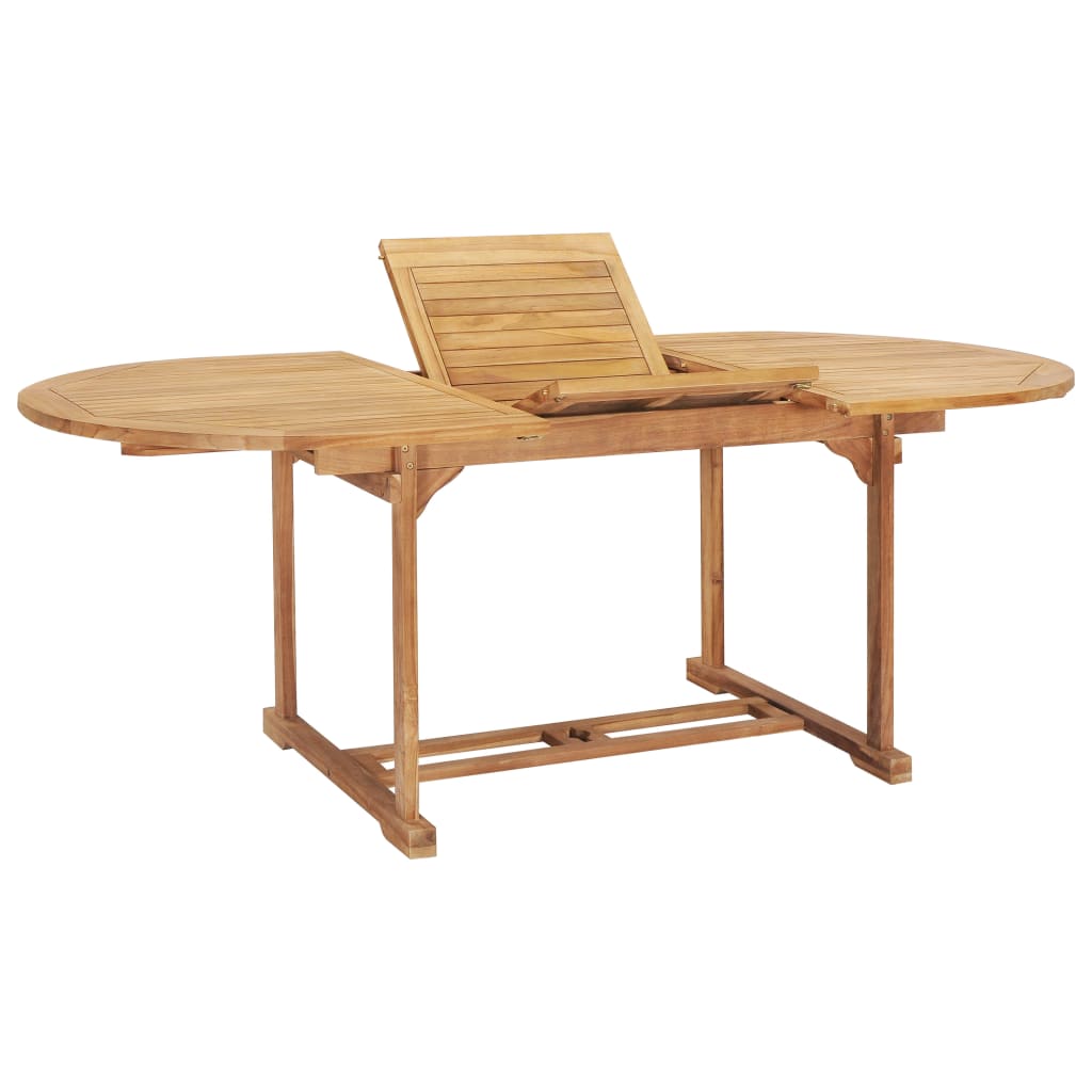 Set da Pranzo per Esterni 7 pz 150-200x100x75 cm Teak Massello - homemem39