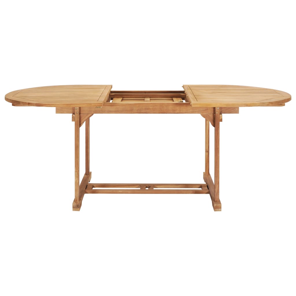 Set da Pranzo per Esterni 7 pz 150-200x100x75 cm Teak Massello - homemem39