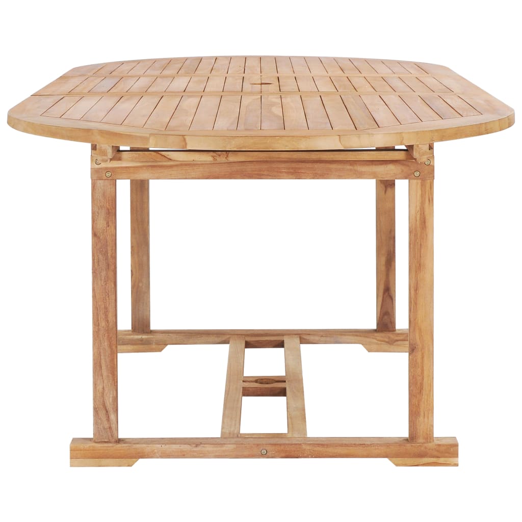 Set da Pranzo per Esterni 7 pz 150-200x100x75 cm Teak Massello - homemem39