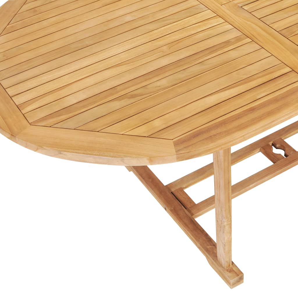 Set da Pranzo per Esterni 7 pz 150-200x100x75 cm Teak Massello - homemem39