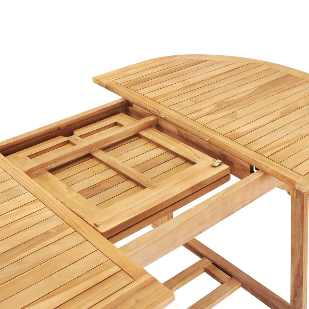 Set da Pranzo per Esterni 7 pz 150-200x100x75 cm Teak Massello - homemem39