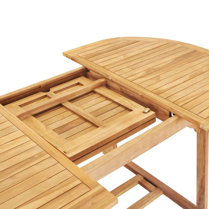 Set da Pranzo per Esterni 7 pz 150-200x100x75 cm Teak Massello - homemem39