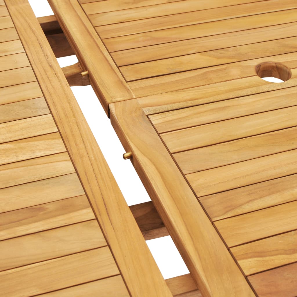 Set da Pranzo per Esterni 7 pz 150-200x100x75 cm Teak Massello - homemem39