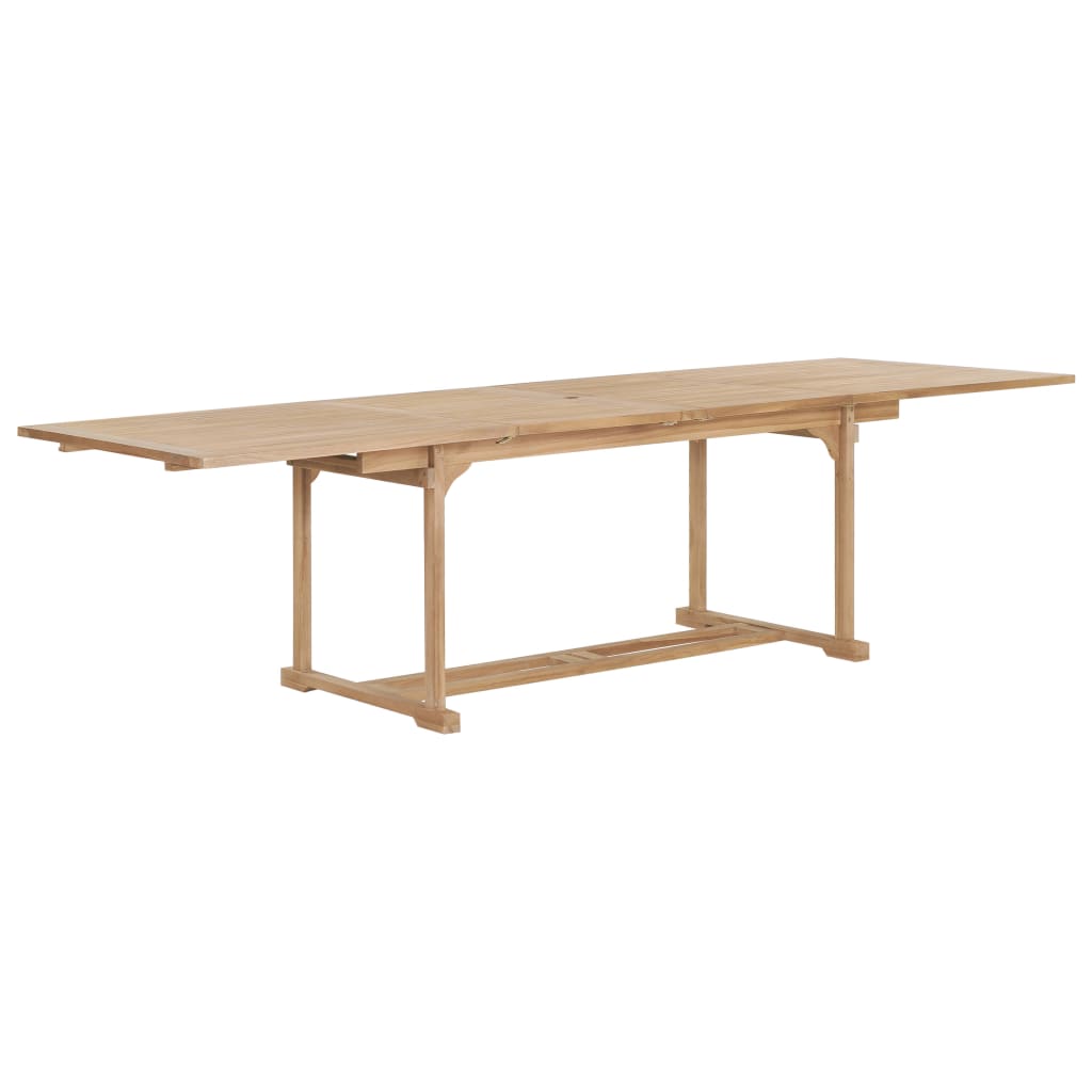 Set da Pranzo per Esterni 9 pz 180-280x100x75 cm Teak Massello - homemem39