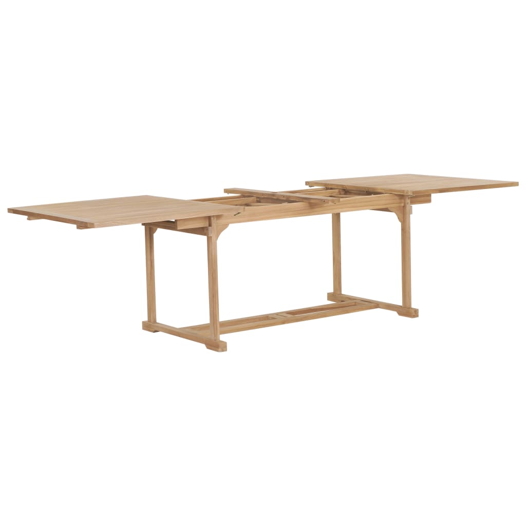 Set da Pranzo per Esterni 9 pz 180-280x100x75 cm Teak Massello - homemem39