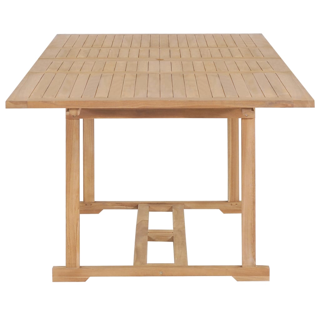 Set da Pranzo per Esterni 9 pz 180-280x100x75 cm Teak Massello - homemem39