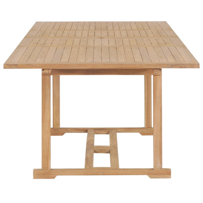 Set da Pranzo per Esterni 9 pz 180-280x100x75 cm Teak Massello - homemem39