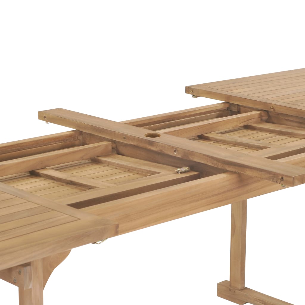 Set da Pranzo per Esterni 9 pz 180-280x100x75 cm Teak Massello - homemem39