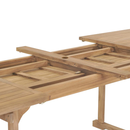 Set da Pranzo per Esterni 9 pz 180-280x100x75 cm Teak Massello - homemem39